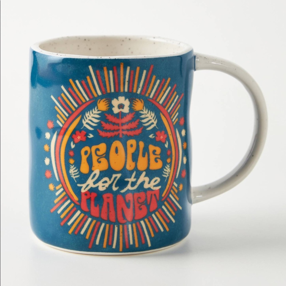 NEW Anthropologie Dazey LA Retro Planet Mug Coffee Tea Cup Boho Hostess Gift